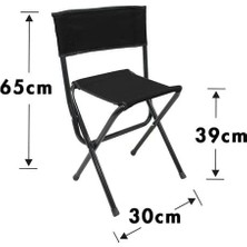 Defne Store Outdoor; Piknik, Balıkçılık, Bahçe ve Kamp Kullanımına Uygun Taşınabilir Kamp Taburesi Yaslanmalı Tabure Katlanabilir Metal Gövde