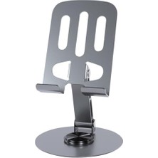 Defne Store Masaüstü Metal Telefon Tutucu, Katlanabilir, 360° Ayarlanabilir Yükseklik ve Açı