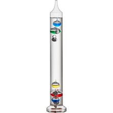 Defne Store Dostmann Galileo Galilei Analog Cam Termometre; 18.1018, Sıvı Termometresi, 28 Cm, Iç Sıcaklık Ölçümü, Kolay Okunur, Gümüş Sıcaklık Işaretleri, Dekoratif Obje, 18 Ila 26°c, Renkli