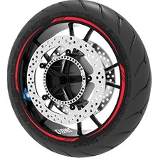Defne Store Reflektif Kırmızı 4 Parçalı Keskin Jant Şeridi Sticker