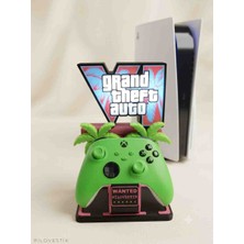 Pilovestik Kişiye Özel Isimli Gta 6 Temalı LED Işıklı Oyun Kolu Standı - Ps5 ve Xbox Uyumlu Gamepad Tutucu