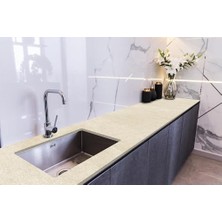 Defne Store Tezgah Üstü Fayans Kaplama Folyosu Mutfak Tezgahı Kaplama Natural Italian Marble 70 cm x 3 Metre