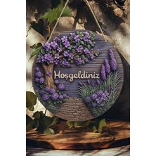 Defne Store Hoş Geldiniz Mdf Kapı Süsü, 3D Görünümlü Askılı Silinebilir Uv Baskılı Dekoratif KS014, KS014 20 x