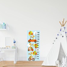 Defne Store Çocuk ve Bebek Odası Boy Ölçer Boy Cetveli Sticker, Araç ve Zürafa