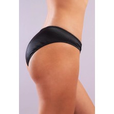 Golshan Giselle Mini Slip, Kadın Güpürlü Saten Siyah Külot