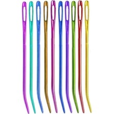 Defne Store Kıvrımlı Plastik Yün Iğnesi 12 cm 10 Adet 1 Paket Plastik Dikiş Dokuma Iğnesi Kavisli Iplik Iğne Goblen