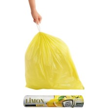 Defne Store Kokulu Büyük Boy Büzgülü Çöp Poşeti 10'lu Rulo 65 x 70 cm Limon