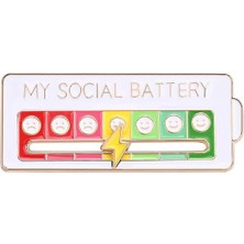Defne Store My Social Battery Hareketli Rozet Pin Broş