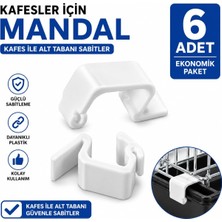 Store Kafes Sabitleme Mandalı 6’lı Paket – Metal Tel Kafesi Plastik Alt Tabanına Sabitleme Klipsi – Kuş ve Küçük Hayvan Kafesleri Için Bağlantı Aparatı – Beyaz