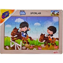 Defne Store Ahşap Eğitici Puzzle Sporlar