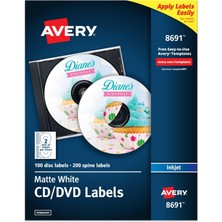 Store CD Labels - 100 Disc Labels & 200 Spine Labels