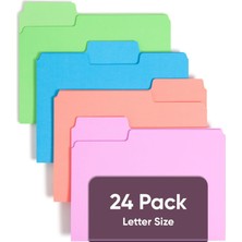 Store Supertab Dosya Klasörü, Büyük Boy 1/3 Kesim Tab, Mektup Boyutu, Çeşitli Parlak Renkler, Paket Başına 24 (11957)