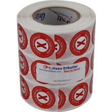 Store Pp Metalize Kalite Kontrolü Yapılmıştır Ret Etiketi 25MM Çap 2500 Adet Yan Yana 3 Lü