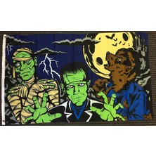 Store Monster Fright Night - Cadılar Bayramı 3x5' Polyester Bayrak
