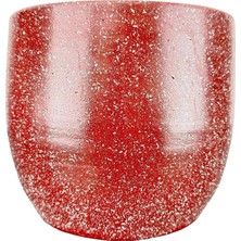 Store Bitki Tasarımı Ev Dekorasyon Aksesuar Bordo Granit Toprak Saksı Saksılık Salon Çiçeklik - 19 cm