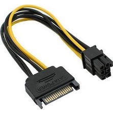 Defne Store PX-4582 15 Pin Sata To 6 Pin Pcıe Ekran Kartı Güç Kablosu, Sata Erkek To Pcı Express 6 Pin Gpu Power Dönüştürücü