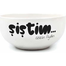 Defne Store “şiştim... Gözün Aydın” Krem Seramik Kase