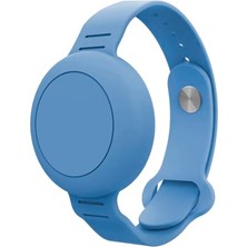 Defne Store Tagsafe Çocuk Bileklik, Silikon Airtag Uyumlu Kılıf, Hafif Su Geçirmez, Mavi