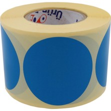 Store Mavi Renk Zemin Baskılı Kuşe Etiket 40MM Çapında 500 Adet 40MM Kuka Çapı (Mavi)