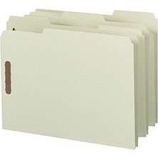 Defne Store %100 Geri Dönüştürülmüş Pressspan Kilit Dosya Klasörü, 1/3 Kesim Tab, 2,5 cm Genişletme, Mektup Formatı, Gri/yeşil, Karton Başına 25 (15003)