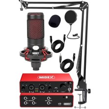 Defne Store Cxn-30 Paket-4 Stüdyo Ses Kartlı Condenser Mikrofon Stand Seti