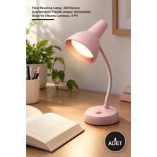 Yenilig 4 Adet Esnek Pilli Masa Lambası – Flexi Reading Lamp, 360 Derece Ayarlanabilir Plastik Abajur Görünümlü Gece ve Okuma Lambası, 3 Pil
