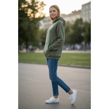 Sweatshirt Kapuşonlu Pamuklu Oversize