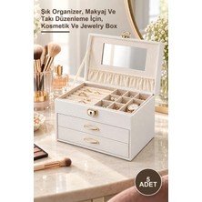 Yenilig 5 Adet Deri Kaplamalı Makyaj ve Takı Kutusu – Şık Organizer, Makyaj ve Takı Düzenleme Için, Kosmetik ve Jewelry Box