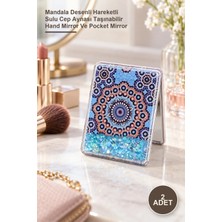 Yenilig 2 Adet El Aynası – Mandala Desenli Hareketli Sulu Cep Aynası Taşınabilir Hand Mirror ve Pocket Mirror