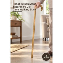 Yenilig 4 Adet Ahşap Baston – Rahat Tutuşlu Zarif Tasarım 90 Cm, Cane Walking Stick