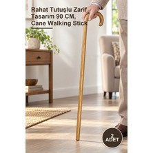 Yenilig 2 Adet Ahşap Baston – Rahat Tutuşlu Zarif Tasarım 90 Cm, Cane Walking Stick