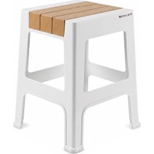 Kaymaz Tabanlı Ev Ofis Taburesi - 120 kg Taşıma Kapasiteli Kaymaz Banyo Taburesi - Çocuk Taburesi - 35X45X40 cm (Büyük Turuncu)