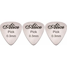 Alice Paslanmaz Çelik 0.30MM Metal Gitar Penası - 3 Adet Pena