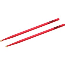 5A Hickory Drumsticks - Wood Acorn Tip - Neon Pembe
