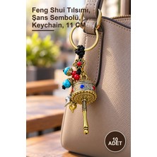 Yenilig 10 Adet Metal Feng Shui Şans Çarkı Anahtarlık – Feng Shui Tılsımı, Şans Sembolü, Keychain, 11 cm