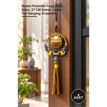 Yenilig 4 Adet Şans Kedisi Askılık – Renkli Püsküllü Feng Shui Süsü, 27 cm Dekor, Lucky Cat Hanging Ornament