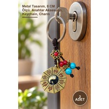 Yenilig 2 Adet Metal Yin Yang Anahtarlık – Metal Tasarım, 8 cm Ölçü, Anahtar Aksesuarı, Keychain, Charm