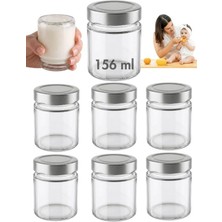Milea 156 ml Gümüş Kapaklı Cam Bebek Mama Kabı