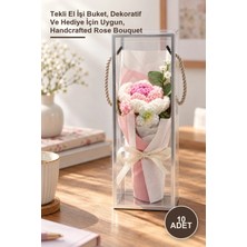 Yenilig 10 Adet El Örgüsü Gül Buketi – Tekli El Işi Buket, Dekoratif ve Hediye Için Uygun, Handcrafted Rose Bouquet