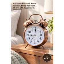 Yenilig 4 Adet Metal Çalar Saat – Masaüstü Kullanım, Klasik Tasarım, Model ALK4688, 17 x 11 Cm, Alarm Clock