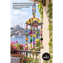 Yenilig 1 Adet Rüzgar Çanı – Istanbul Temalı Renkli Boncuklu Asmalı Dekoratif Süs Balkon ve Bahçe Için Wind Chime