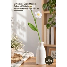 Yenilig 10 Adet El Örgüsü Papatya – El Yapımı Örgü Modeli, Dekoratif Süsleme, Knitted Handmade 40 cm