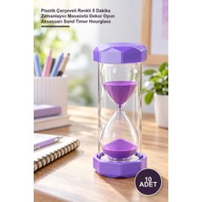 Yenilig 10 Adet Kum Saati – Plastik Çerçeveli Renkli 5 Dakika Zamanlayıcı Masaüstü Dekor Oyun Aksesuarı Sand Timer Hourglass