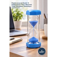 Yenilig 4 Adet Kum Saati – Plastik Çerçeveli Renkli 15 Dakika Zaman Ölçer, Masaüstü Timer, Hourglass, Zamanlayıcı