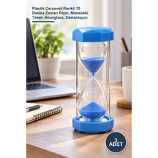 Yenilig 3 Adet Kum Saati – Plastik Çerçeveli Renkli 15 Dakika Zaman Ölçer, Masaüstü Timer, Hourglass, Zamanlayıcı