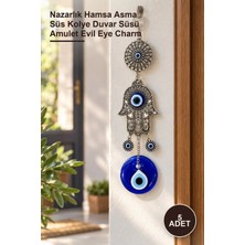 Yenilig 5 Adet Nazar Boncuğu Fatmanın Eli – Nazarlık Hamsa Asma Süs Kolye Duvar Süsü Amulet Evil Eye Charm