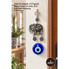 Yenilig 2 Adet Nazar Boncuğu – Tekli Fil Askılık, Fil Figürlü Duvar Süsü ve Askı, Evil Eye Wall Hanging