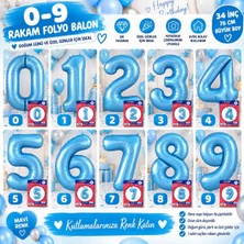 Avcı Parti Dünyası Mavi Rakam Folyo Balon 0-9 | 34 Inç 76 cm Büyük Boy