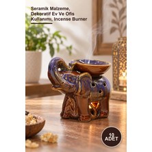Yenilig 10 Adet Seramik Fil Figürlü Buhurdanlık – Seramik Malzeme, Dekoratif Ev ve Ofis Kullanımı, Incense Burner