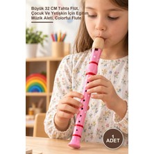 Yenilig 1 Adet Ahşap Renkli Flüt – Büyük 32 cm Tahta Flüt, Çocuk ve Yetişkin Için Eğitim Müzik Aleti, Colorful Flute
